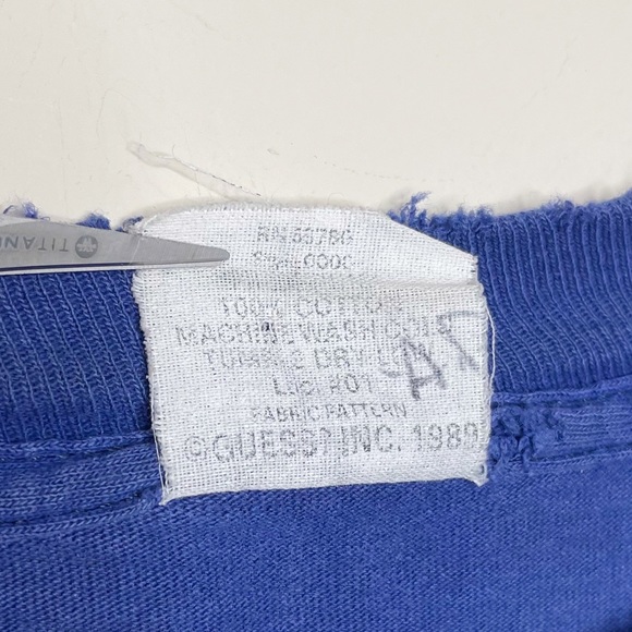 Vintage Guess 80s Guess Georges Marciano 1989 NAUTIQUE T Shirt Blue Size Large - Picture 8 of 8